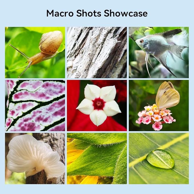 APEXEL 100Ultra Macro Lens + Fill Light- Enhanced Version Smartphone Lens for iPhone| Professional Macro Photography of Flowers, Iinsects, Jewelry, Food Details and Other Small Objects