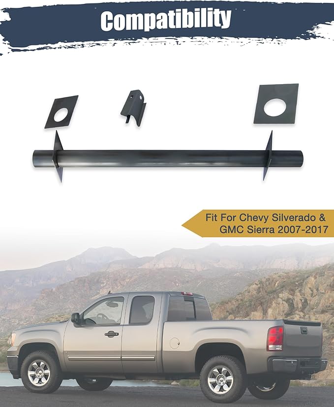 Mountainpeak Rear Spare Tire Support Crossmember Frame with Shock Mount Fit for 2007-2017 Chevy Silverado & GMC Sierra, Rear Shock Mount Crossmember Fit for Chevy Crossmember Accessories
