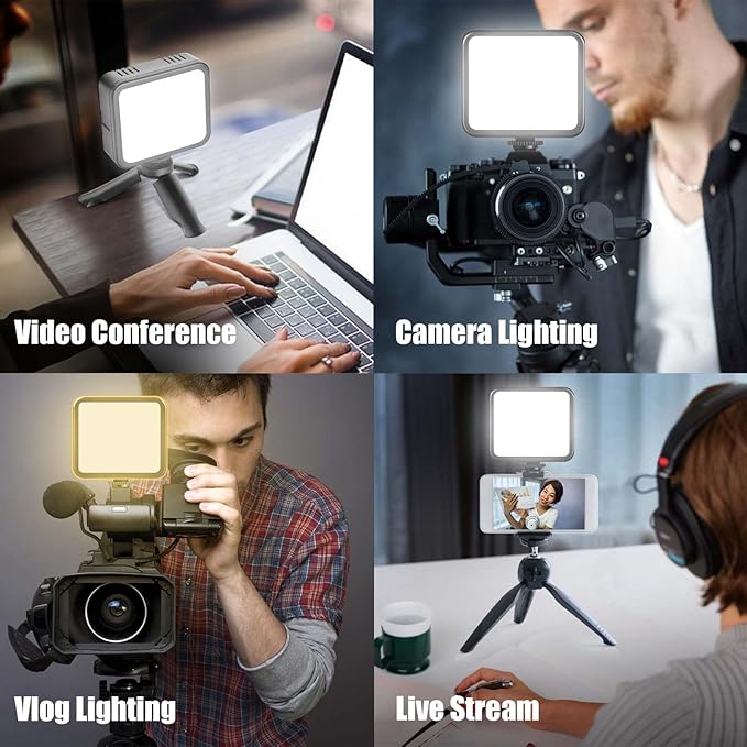 Mettlelite VL80 LED Video Light Kit Portable Continuous on Camera Photography Lighting Ultra Bright with Mini Tripod & Color Filters for Streaming Video Conferencing Gaming TikTok Vlogging