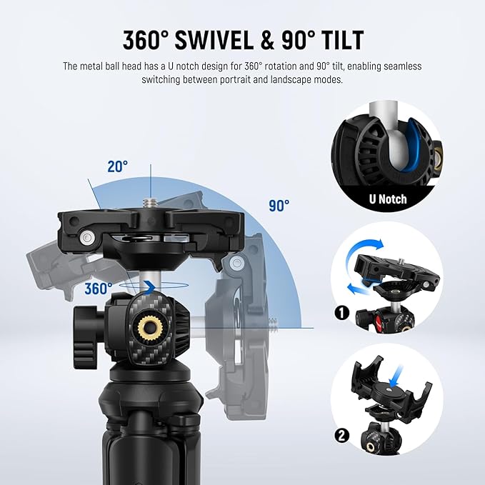 NEEWER Tripod for iPhone with Remote, Mini Flexible Phone Tripod Stand Vlog Selfie Stick with Phone Holder & Action Camera Adapter Compatible with iPhone GoPro Insta360 Samsung Digital Camera, TP35
