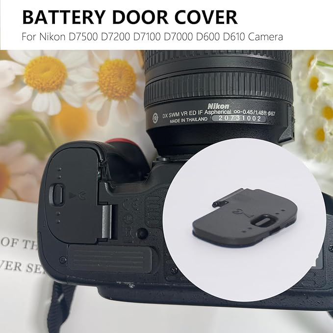 D7200 Battery Door Cover,Repair Part Replacement Lid Cap for Nikon D7500 D7200 D7100 D7000 D600 D610 Camera
