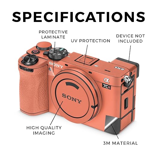 Camera Skin Compatible with Sony Alpha 7CR Camera (2023) - Solid Salmon - Premium 3M Vinyl Protective Wrap Decal Cover - Easy to Apply | Crafted in The USA by MightySkins