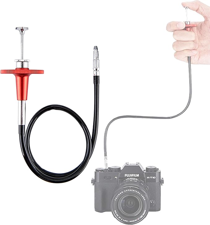 JJC 40cm Red Mechanical Cable Shutter Threaded Release, Bulb-Lock Design for Long Exposure, fits Fuji XT1 XT2 XT3 XT4 X100T Leica M6 M7 M8 Sony RX1 Nikon Df F4 FM2 F3 FE FM3a F80