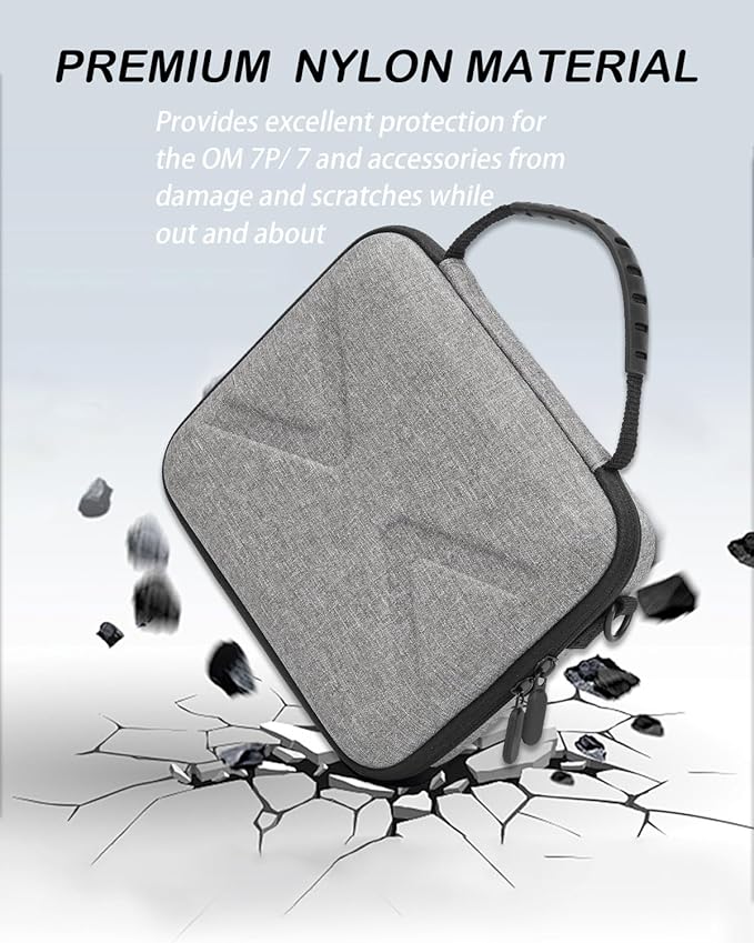 Hard Case for Osmo Mobile 7P / 7, Portable Storage for OM 7P/7, Shoulder Bag for DJI OM 7 /7P Smartphone Gimbal Stabilizer Accessories Case, Gray