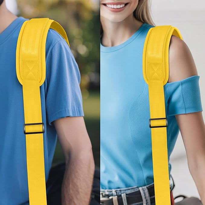 ZINZ 74" Shoulder Strap with Fixed Pad and Dual Balanced Buckles，Yellow