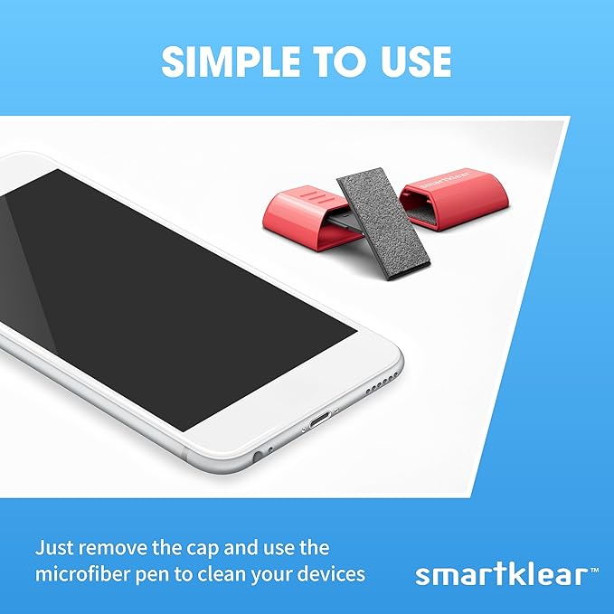 Carbon Klean SmartKlear Smart Phone Screen Cleaner - Efficient and Durable Carbon Microfiber Technology (Injected Pink)