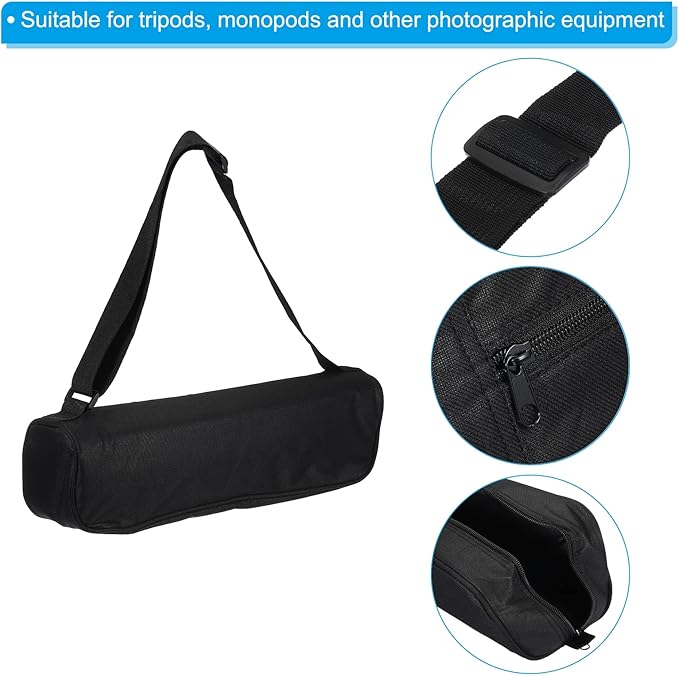 PATIKIL 16" x 4" x 5" Long Tripod Carrying Case Bag, Nylon Padded Carry Bag with Shoulder Strap for Camera Tripods Monopod Light Stand Microphone, Black