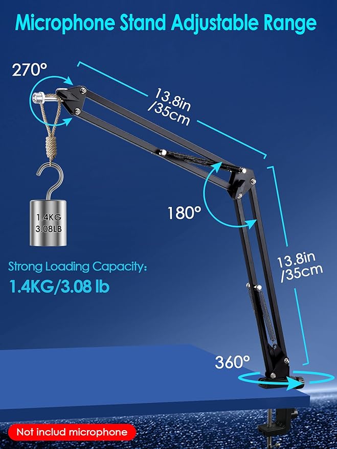SoloCast 2 Boom Arm - Upgraded SoloCast 2 Mic Arm With SoloCast 2 Pop fifter Compatible with HyperX SoloCast 2 Microphone by YOUSHARES