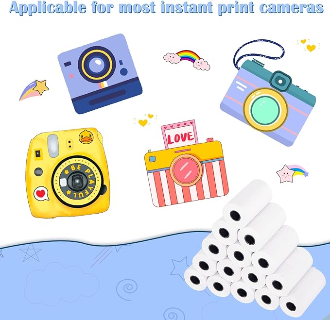 18 Rolls Kids Instant Camera Refill Print Paper,Instant Camera Thermal Paper Photo Printer Fit for Most Kids,Camera Paper for Kidizoom Print Camera Refill