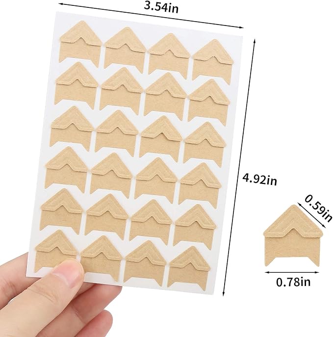 DERAYEE 12 Sheets Photo Corner Stickers, 6 Colors Self Adhesive Photo Mounting Corners for Scrapbooking Photo Album Diary DIY Craft