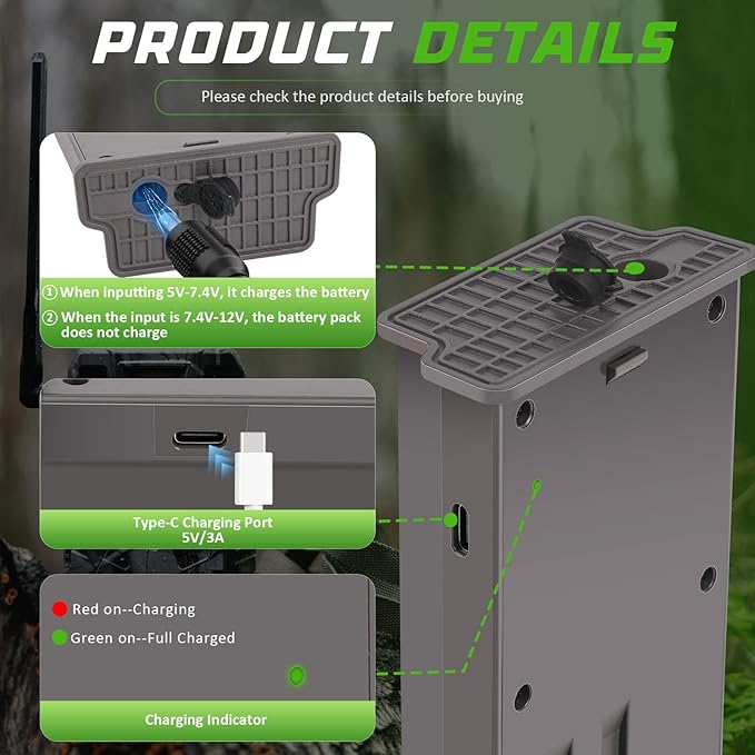 (Pack of 2) 7000mAh Rechargeable Lipo Lithium Battery Trail & Game Camera Battery Compatible with Tactacam Pack Reveal Hunting Camera X, X Pro, Pro 3.0, X Gen 2.0, X Gen 3.0, XB, SK - 7.4V 51.8WH