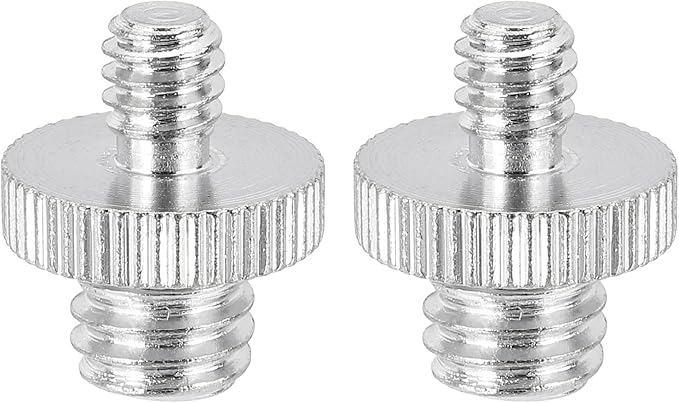 PATIKIL 3/8" Male to 1/4" Male Thread Camera Tripod Screw Adapter, 2 Pcs Camera Converter Screw Adapter Connector for Microphone Tripod Monopod Ball Head Light Stand Mount, Silver