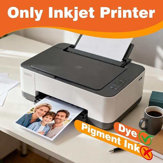 Uinkit Double Sided Photo Paper Glossy 8x10 inches 54lbs Inkjet for Dye Ink 200Gsm Value Bulk Pack Picture 8.5 x 10 9.5Mil for Inkjet Printing Printer (100, 8x10)