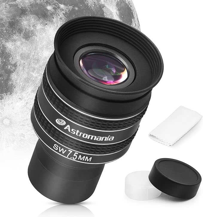 Astromania Telescope Eyepiece 7.5mm, Wide Angle 58 Degree Apparent Field Planetary Eyepiece for 1.25 inch Astronomy Telescope & Filter, Fully Multi-Coated Telescope Accessory for Planetary Observation