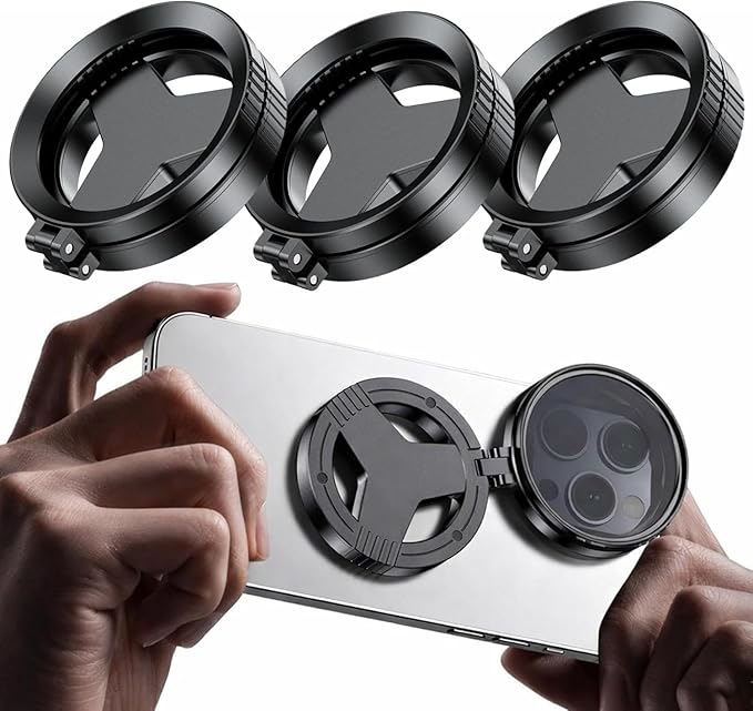 Anti-Glare Magnetic Phone Filter, Anti-Glare, Reduces Reflections Enhances Colors, Magnetic Phone Filter with Cleaning Cloth, Foldable 52mm Cpl Polarizing Lens (3PCS)