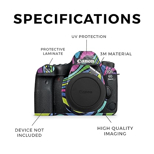 Carbon Fiber Camera Skin Compatible with Canon EOS 6D Mark II Camera (2017) - Fluorescent - Premium 3M Vinyl Protective Wrap Decal Cover - Easy to Apply | Crafted in The USA by MightySkins