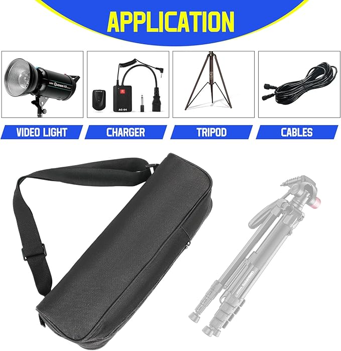 Tripod Carrying Case - 25.2 in x 5.9 in x 5.9 in - 600D Oxford Tripod Carrying Case Bag with Strap for Light Stands, Boom Stand, Tripod