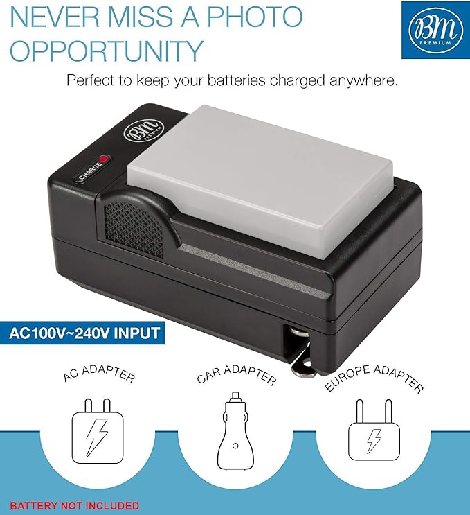 BM Premium EN-EL9, EN-EL9A Battery Charger for Nikon D5000, D3000, D60, D40x & D40 Digital SLR Camera - MH-23 Replacement