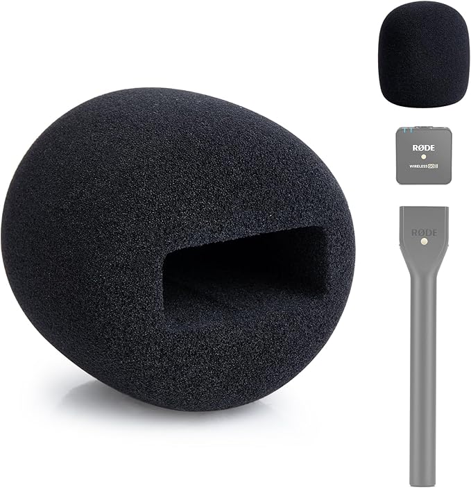YOUSHARES Microphone Cover Foam Compatible with Rode Wireless Go II/PRO Suitable for Interview Go Handheld Adaptor, Replacement Rode Pop Filter to Blocks Out Plosives