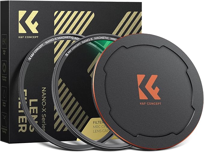 K&F CONCEPT Magnetic 49mm Circular Polarizers Filter (Magnetic Polarizing Filter + Magnetic Basic Ring + Lens Cap) with 28 Multi-Layer Coatings CPL Filter for Camera Lens (Nano-X Series)