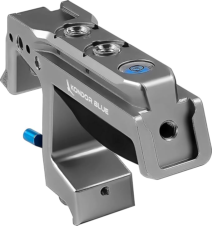KONDOR BLUE | Talon Top Handle for Cameras, Monitors & Cages | NATO Clamp, Cold Shoes, Arri mounts, Built-in Hex Tool, Molded Rubber Grip, & Bubble Level | Gray
