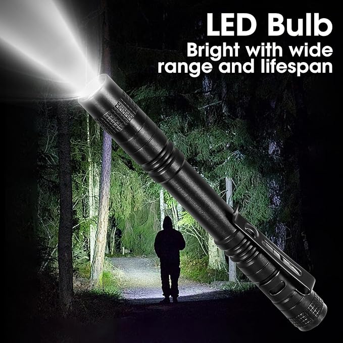 Pen Light Flashlight 10Pcs, LED Small Mini Pen Lights for Home, Emergency, Handheld Pocket Flashlights with Clip for Outdoor/Camping/Daily Lighting, IPX4 Waterproof Inspection Pen Flashlights