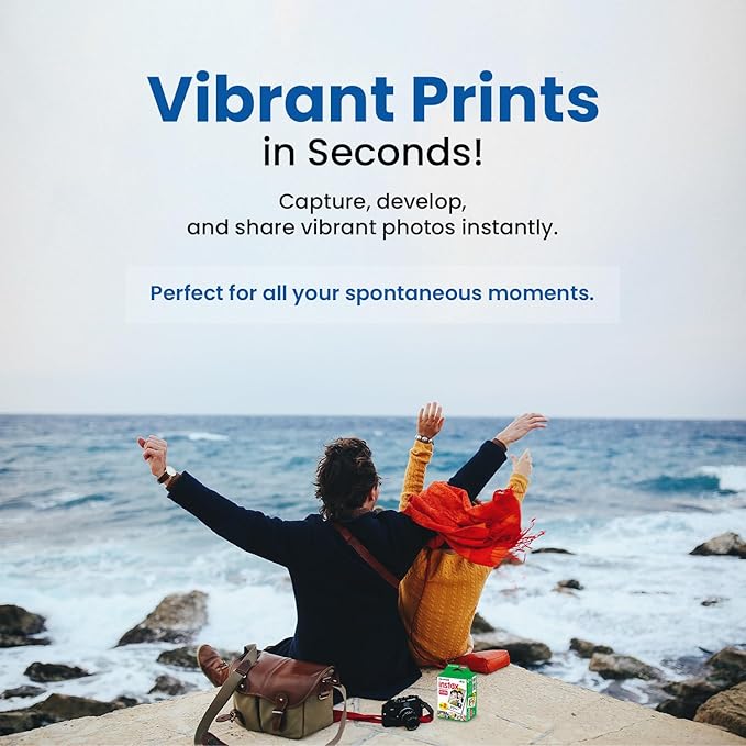Fujifilm Instax Mini Instant Film, 20 Shots (10 Sheets x 2) – Capture Memories Anytime, Anywhere + BluebirdSales Premium Cleaning Cloth & 8 AA Batteries