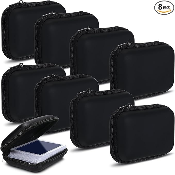 Jexine 8 Pieces Card Case Compatible with Travel Games Cards Games Playing Case Deck Game Playing Storage Box Carrying Holder (Black)