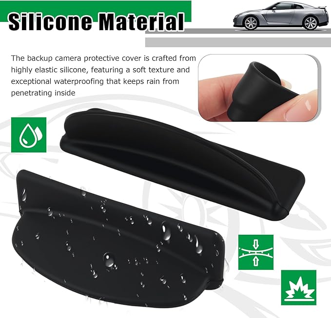 Upgraded Rear View Backup Camera Cover,Silicone Back Up Camera for Cars Rain Guard Protective Cover with Adhesive,Universal Reverse Cameras for Cars Exterior Accessories
