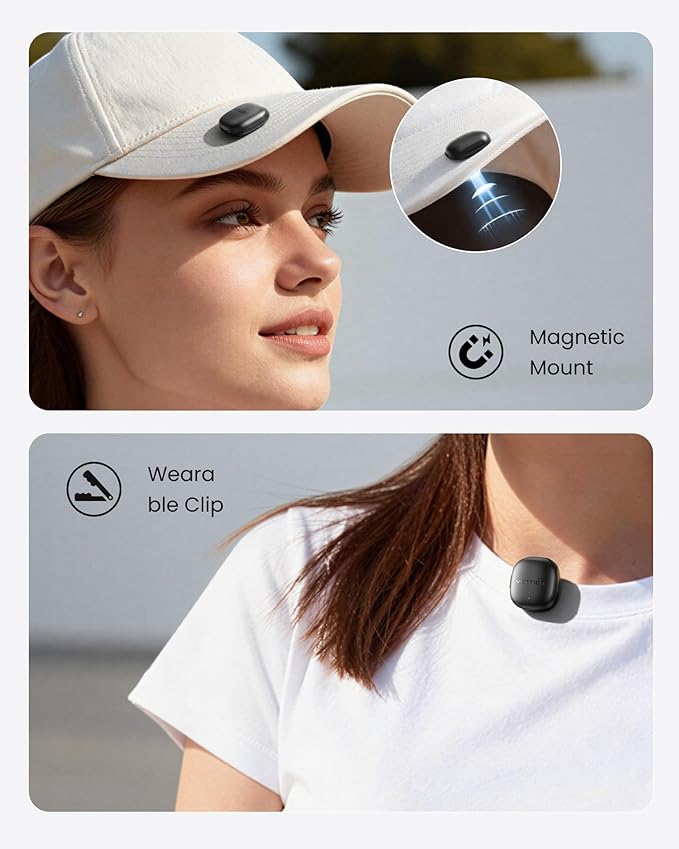 VENTION Mini Wireless Microphone for iPhone 17/16/15 Pro Max, USB C Bluetooth Microphone for Android/Camera, Ai Noise Cancelling Lavalier Mic with 24H Charging Case for Video Recording Vlogging