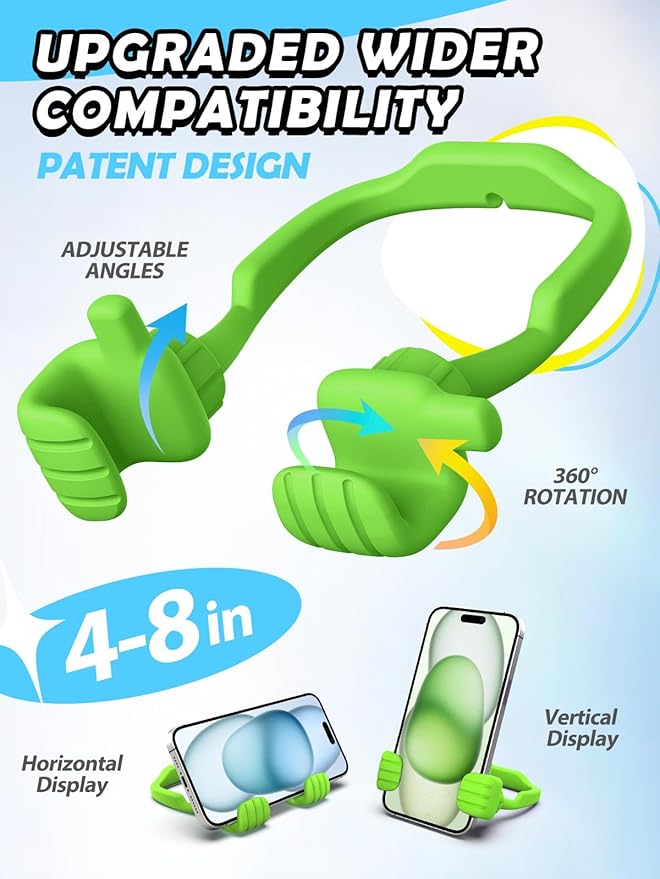 Easter Basket Stuffers Essentials for Teens Girls Boys Kids Cell Phone Stand: Upgrade Adjustable Thumbs Up Lazy Phone Holder for Desk Fun Birthday Eatser Gifts for Boys Girls Adults Grandma Husband