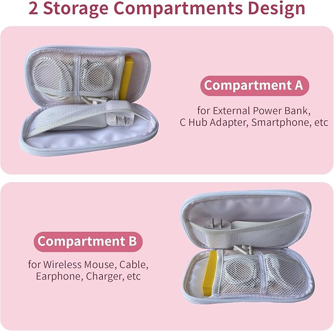 Electronics Organizer Travel Case, Cable Organizer Travel Essentials Tech Pouch,Suitable for Charger, Cable, Phone，Flash Drive,Gray Marble