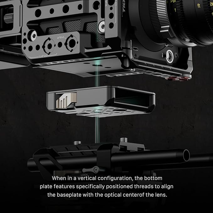 Tilta Camera Modular Full Cage Compatible with Blackmagic Pyxis 6K/ Pyxis 12K | Quick Release Bottom Plate | NATO Rai | Arri Rosette, Cold Shoe, SSD Mount | Multi-Thread Accessory Support