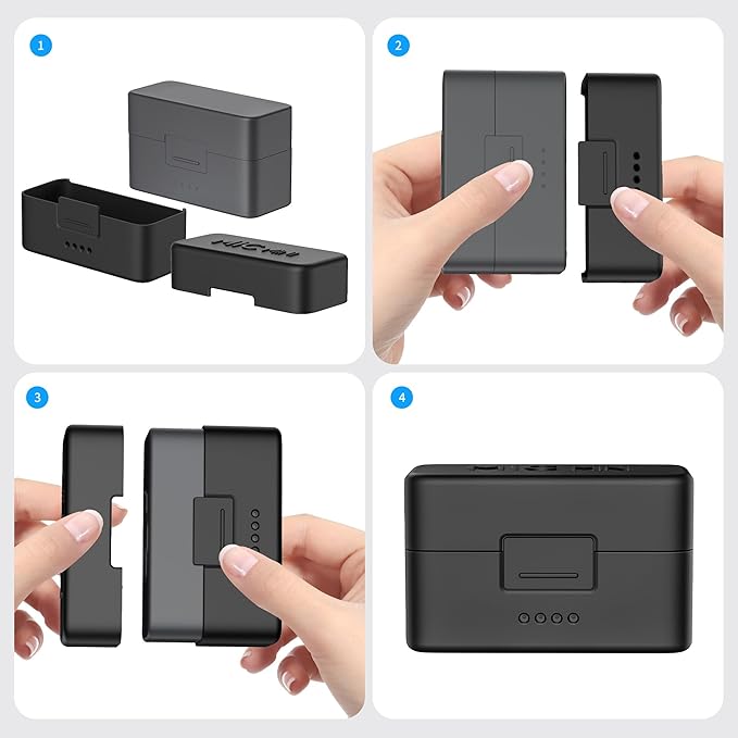 Carrying Case Compatible with DJI Mic Mini, Silicone Travel Waterproof Hard Protective Cover Case for DJI Mic Mini Microphone- Black
