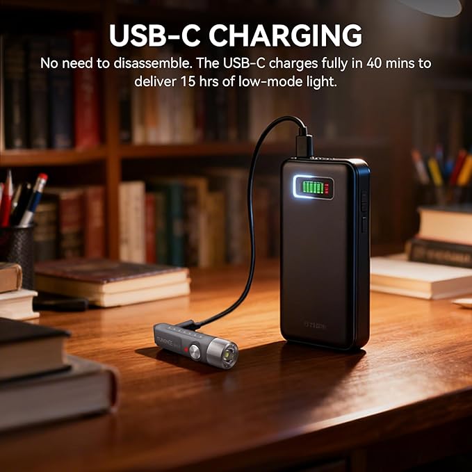 S11-T Rechargeable Keychain Flashlight, 500 High Lumens EDC Mini Flashlight with Magnet, LED Pocket Light Suitable for Outdoor, Camping, Hiking