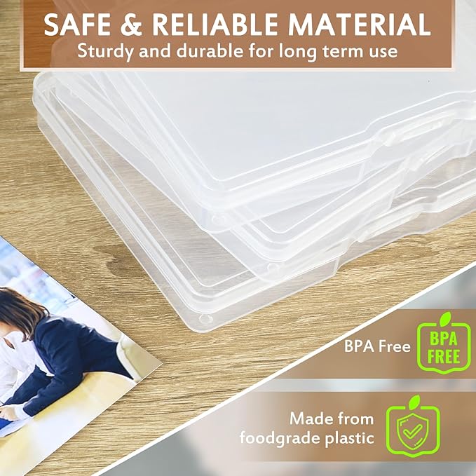 FAAYUCK Photo Storage Box 5 x 7 Inches, 18 Inner Extra Large Photo Organizer With Dividers, Acid-Free Photo Storage Containers, Craft Storage Box for Protect Photos, Crafts, Stamps etc