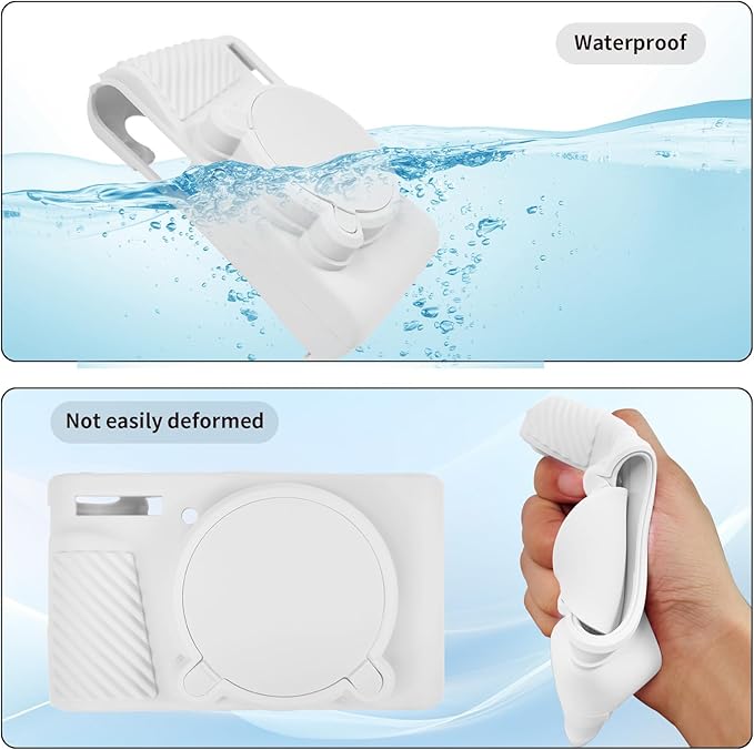 SX740 Camera Case, SX740 Camera Cover Silicone Sleeve Protective Case, Anti-Scratch Soft Camera Body Skin for Canon PowerShot SX740/SX730 HS Digital Camera,White