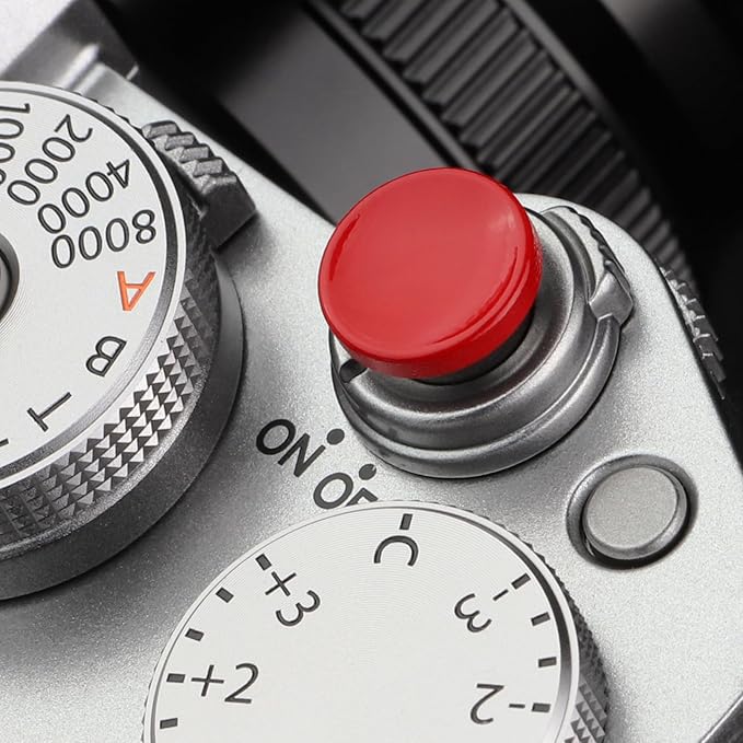 Haoge Metal Shutter Release Button for Fujifilm XE5 X-E4 X-E2S X-E3 X-T2 X-T3 XT4 X-T20 XT30 X-Pro3 X-Pro2 X100V X100T X100S X100F Camara Accessories and Leica M240 M11 M10 M9-P Concave Surface Red