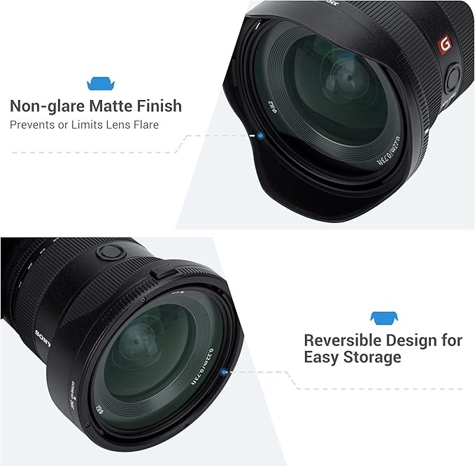 JJC ALC-SH177 Bayonet Reversible Lens Hood Shade for Sony FE 16-35mm f/2.8 GM II Lens SEL1635GM2(Not for 16-35mm f2.8 GM or 16-35mm f4 Lense), Replaces Sony ALC-SH177 Lens Hood