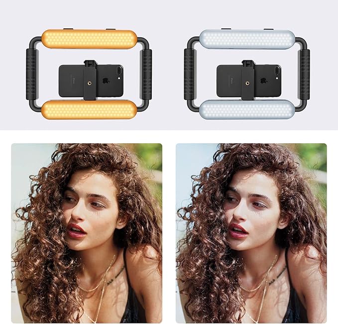GVM Gimbal Stabilizer Phone Video Light Kit for Smartphone, Content Creator Kit, 5600K LED Equipment with Microphone &Tripod for Recording, Vlogging, Live Streaming, YouTube, TikTok