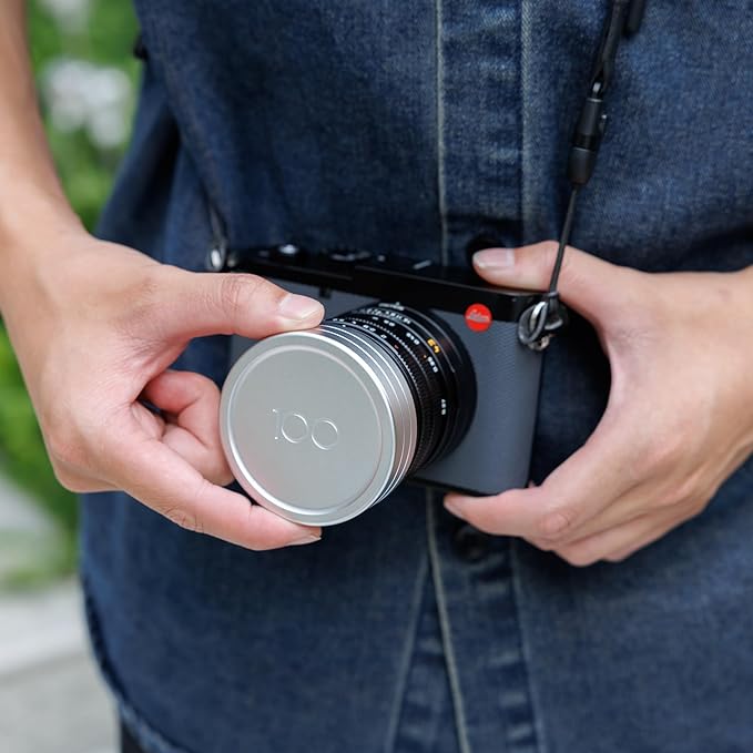 Metal Lens Cap Cover Protector for Leica Q3 43 Q3 Q Q-P QP Camera,Microfiber Fabric Interior Anti-Scratch Dustproof Protective Lens Cap for Q3 43 Q, Limited Edition for Leica 100th Anniversary -Silver
