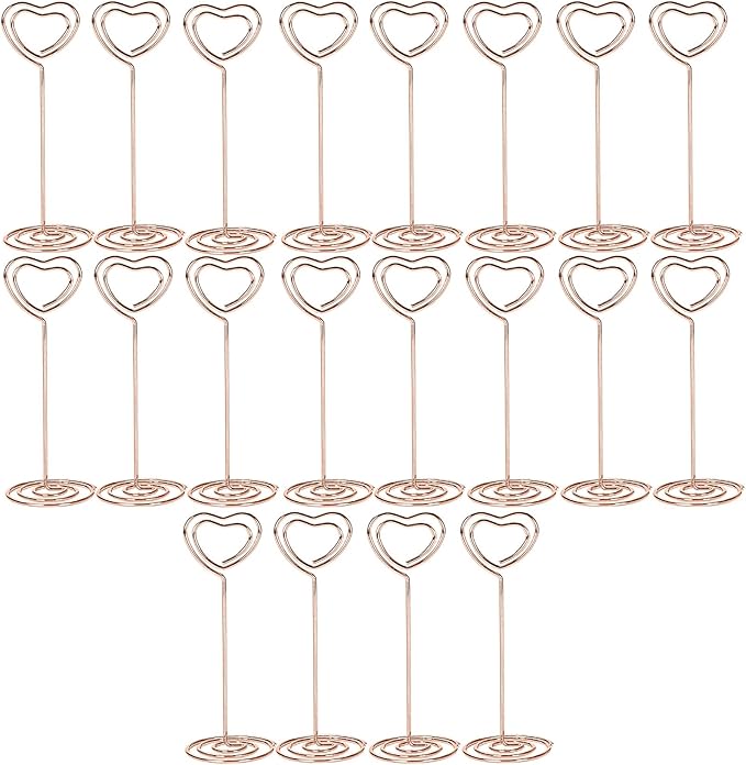 Wedding Table Numbers Holder – YQBOOM 20 Pack Name Card Holder Place Card Holder Photo Holder (20 Pack Rose Gold)