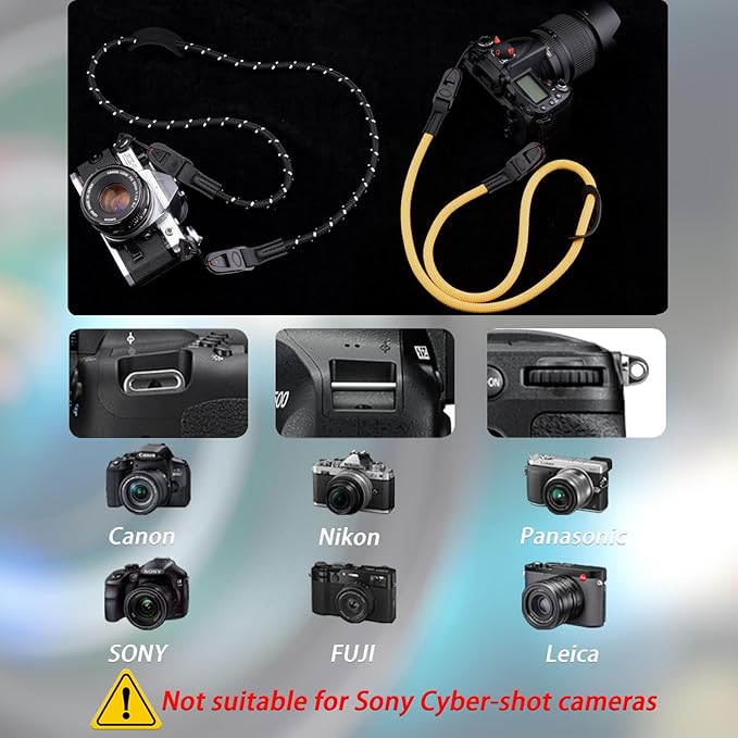 Camera Strap Rope,Quick Release Vintage Cute QD Nylon Neck Shoulder Straps for Photographers Film DSLR