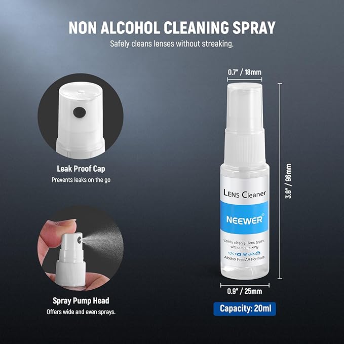 NEEWER 12 in 1 Camera Lens Cleaning Kit for DSLR Cameras, Electronics, Phones, Tablets, 10x Cleaning Swab for 16mm APS-C Sensor + 1x Cleaner Spray + 1x Cloth, HM-47