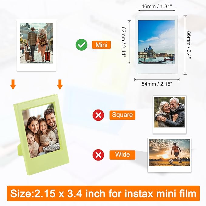 uxcell 5 Pcs Mini Picture Frames 2.4 x 3.6 Inch Rectangle Small Picture Photo Frame Holder for Tabletop Display Photos Paintings Landscape Posters Artwork, Dark Green