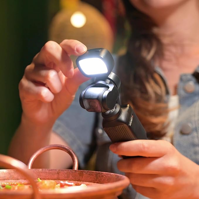JJC Pocket3 LED Light for DJI Osmo Pocket 3 / Xtra Muse Accessories, Rechargeable, Magnetic Mini Video Light w. Storage Bag, 3 Color Modes/Brightness Levels for Selfie Vlog Recording, Lightweight