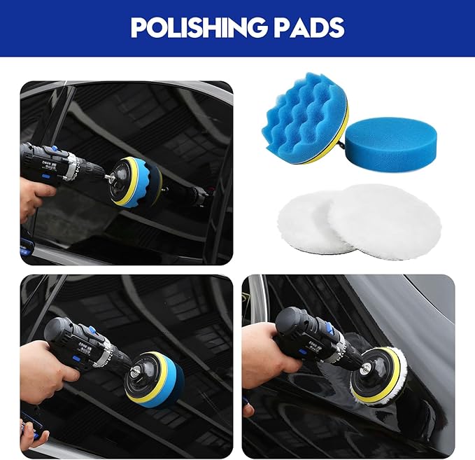 34Pcs Car Detailing Kit, Car Detailing Brush Set, Car Wash Cleaning Kit, Car Detailing Brushes, Professional Car Care Kit for Interior Exterior Wheels, Blue