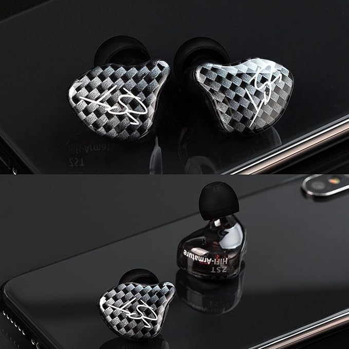 YINYOO Easy KZ ZST Hybrid Banlance Armature with Dynamic in-Ear Earphone 1BA+1DD HiFi Headset Wired Earbuds IEM Headphones Gaming Earbuds (ZST no mic)
