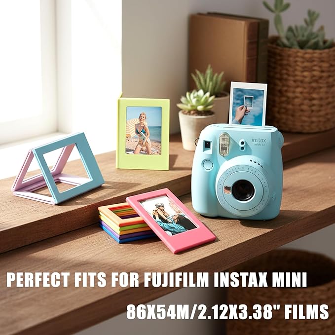 JOYZO 2x3 Magnetic Picture Frames, 12 Pack Mini Frames with Clear Front Covers for Instax Mini Films, for Polaroid Instax 12 11 41 90 SE EVO Photo Desktop Refrigerator Display