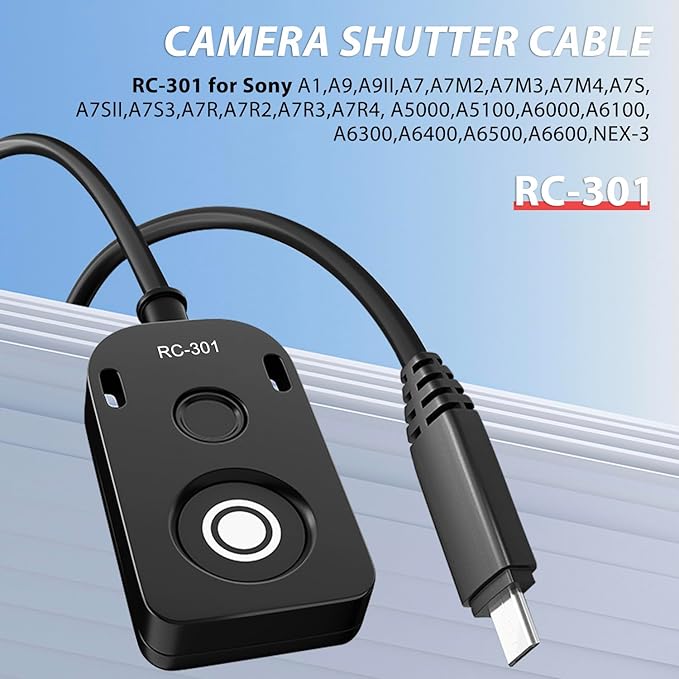 DYTDIEYINGTU RC-301 S2 for Sony Camera Cable Video Cable Small Release Shutter Remote Control Cable a7m4 a7r4 a7r2 r3 m2 a9 a1 a6600 a6500 a7r5 a5000 rx0ii rx1rii rx10m4(150cm/59in)